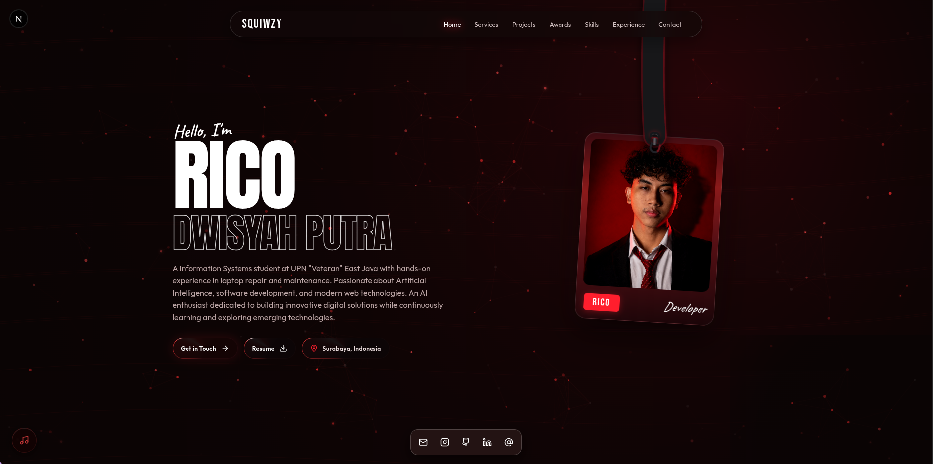 Tangkapan layar proyek Portofolio Website